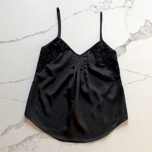 Talula Black Lace Trim Flow Tank Top